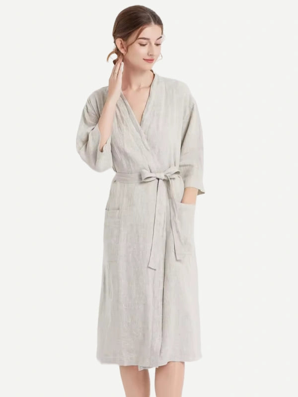 Women Linen Bathrobe Factory Manufacture