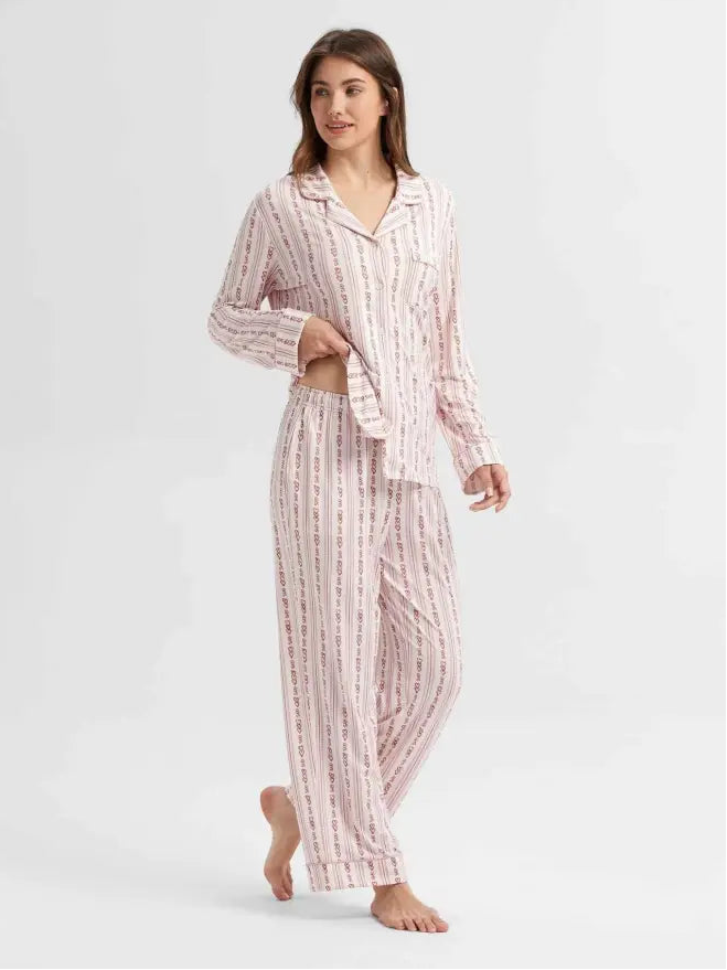 Luxury bamboo striped pajama sets wholesale
