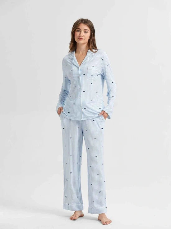 luxury bamboo striped pajamas wholesale sleepwear supplier
