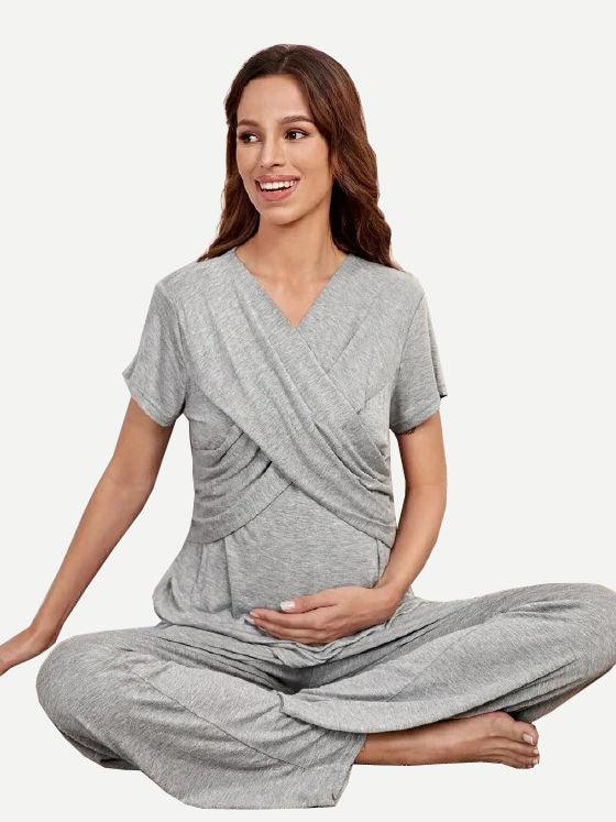 Bamboo Maternity Pj set Pajamas for Motherhood - Glamour Bamboo Pajamas