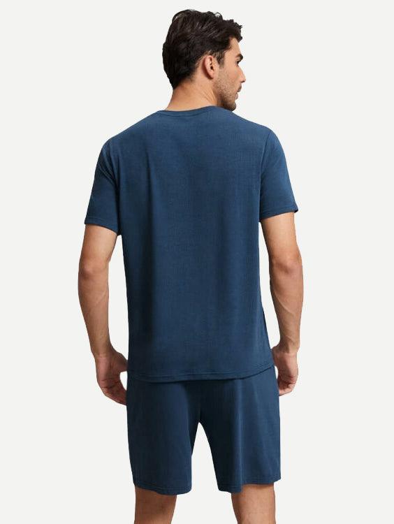 Classic Men Soft Bamboo Short Pj Sleepwear Pajamas Set