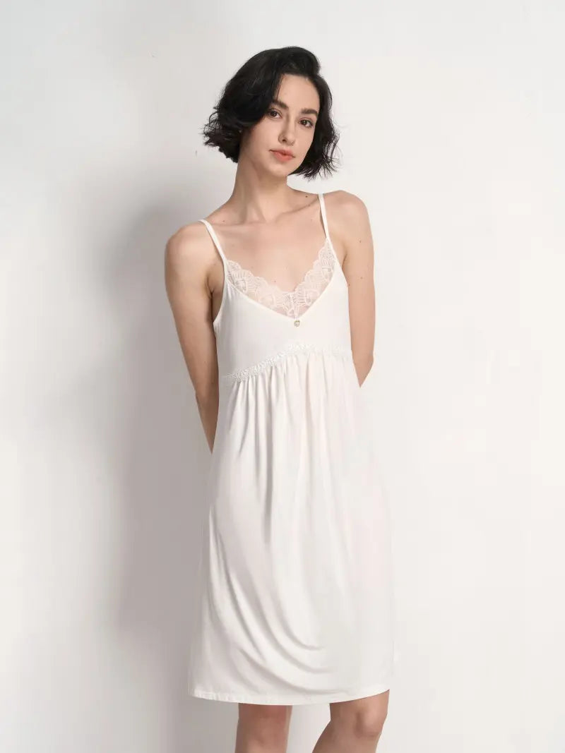 women modal nightgown pajamas soft breathable sleepwear