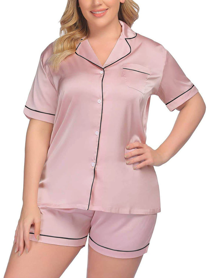 Bulk plus size silk pajama set 