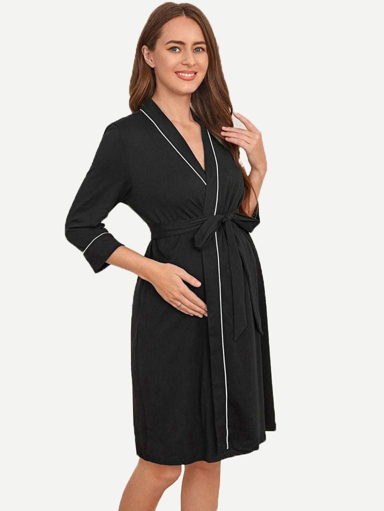 Customize Soft Maternity Robe Loungewear Pajama Set-2311290265