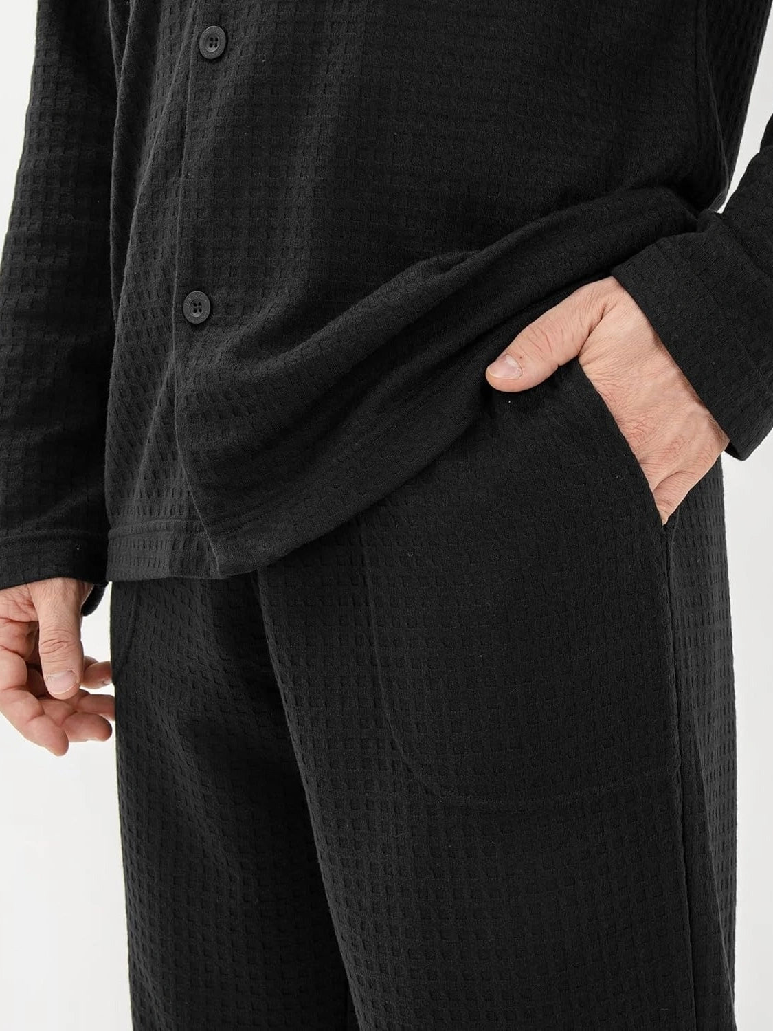 Wholesale Custom Men Long Sleeve Cotton Pajamas Set