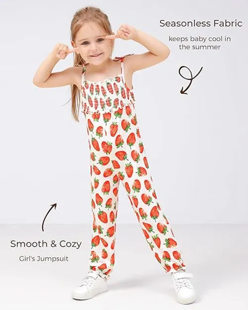 Custom Full Printing Girl's Sleeveless Bamboo Romper Wholesale