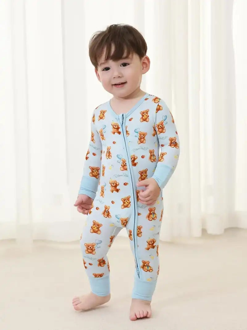 Wholesale Bamboo Baby Clothes | Teddy Bear Pattern Romper