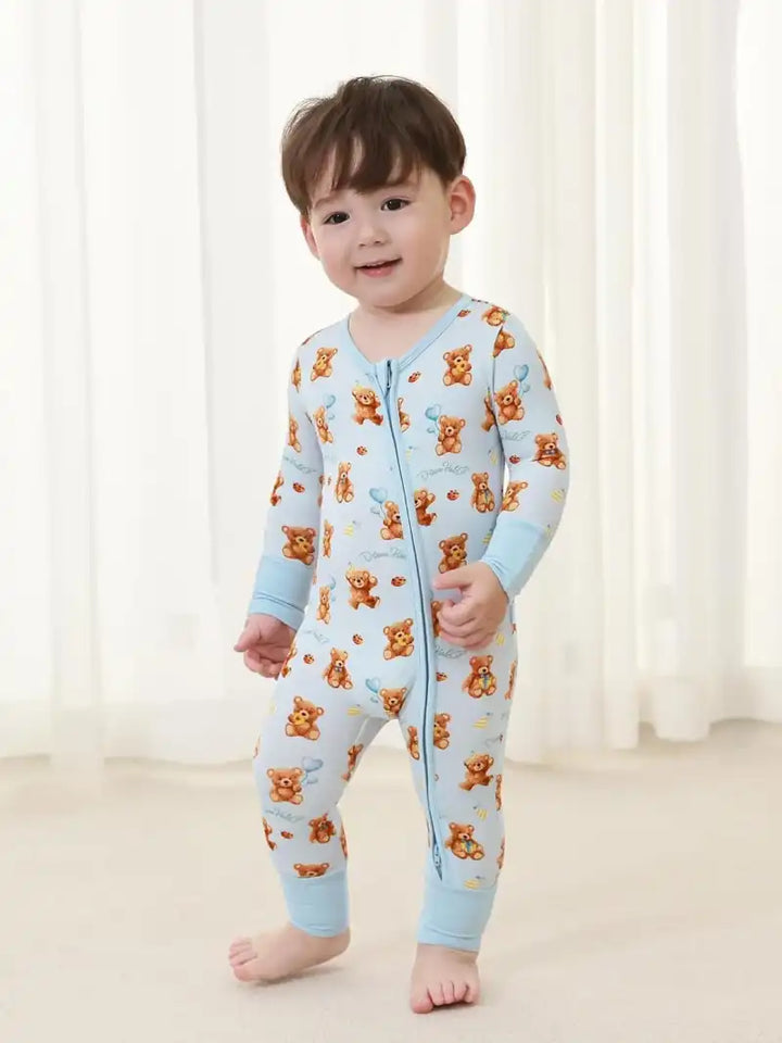 Wholesale Bamboo Baby Clothes | Teddy Bear Pattern Romper