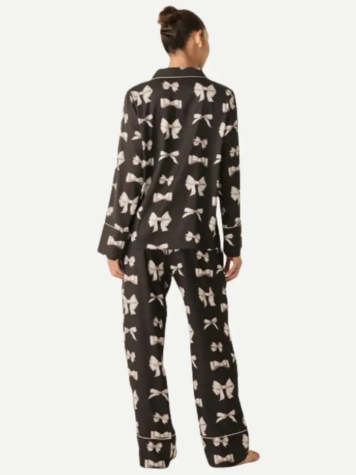 Wholesale Black satin pajama set 