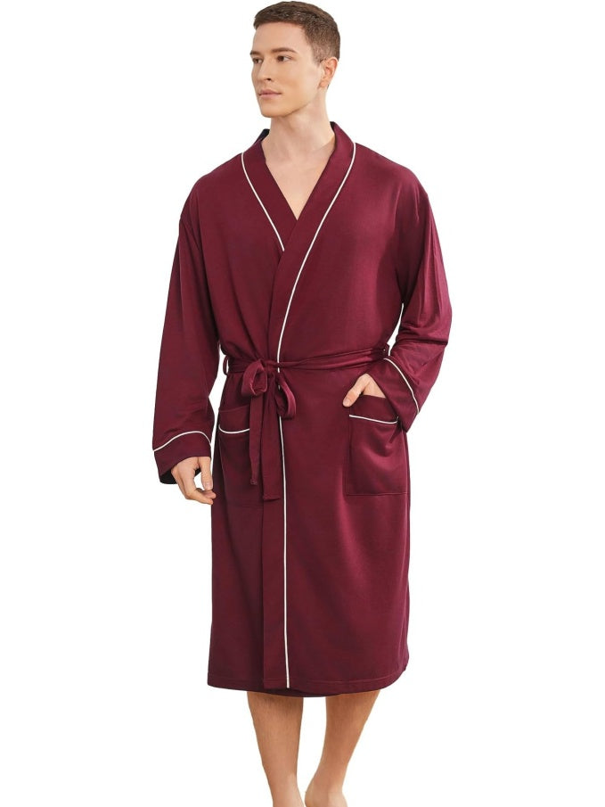 Wholesale Sleepwear Mens Knit Lightweight Kimono Robe
