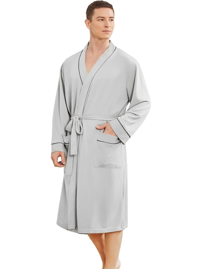 Wholesale Sleepwear Mens Knit Lightweight Kimono Robe