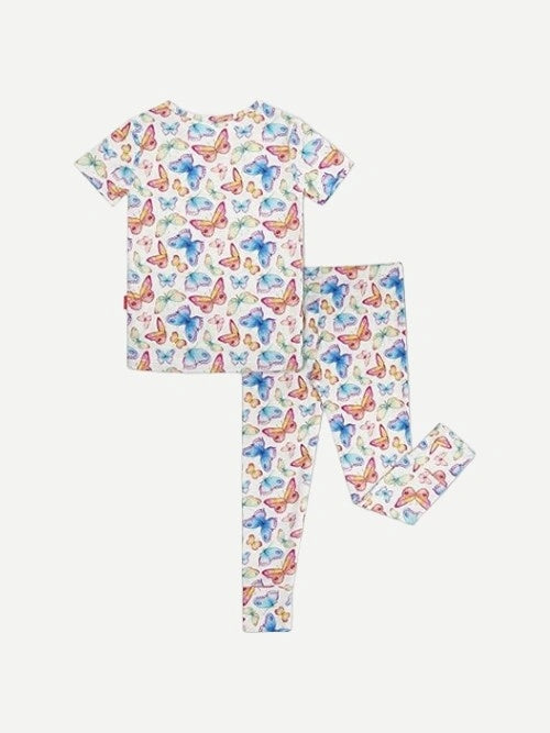 Two Pieces Short Sleeves Pants Pajamas For Kids Manufacturer