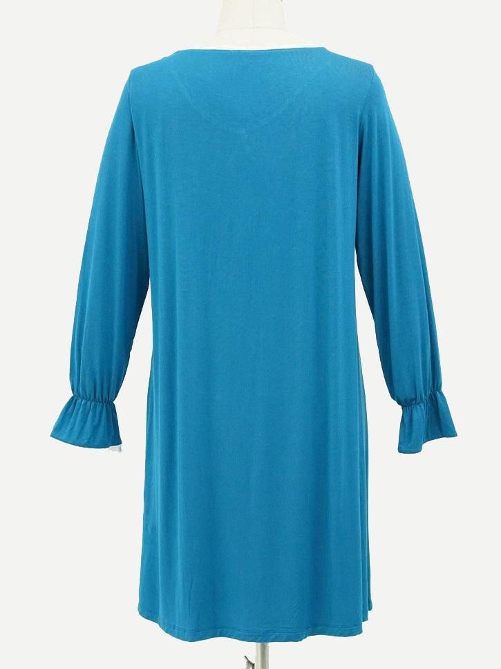 OEM ODM Cuffed Long Sleeves Lace Nightgown Pajamas