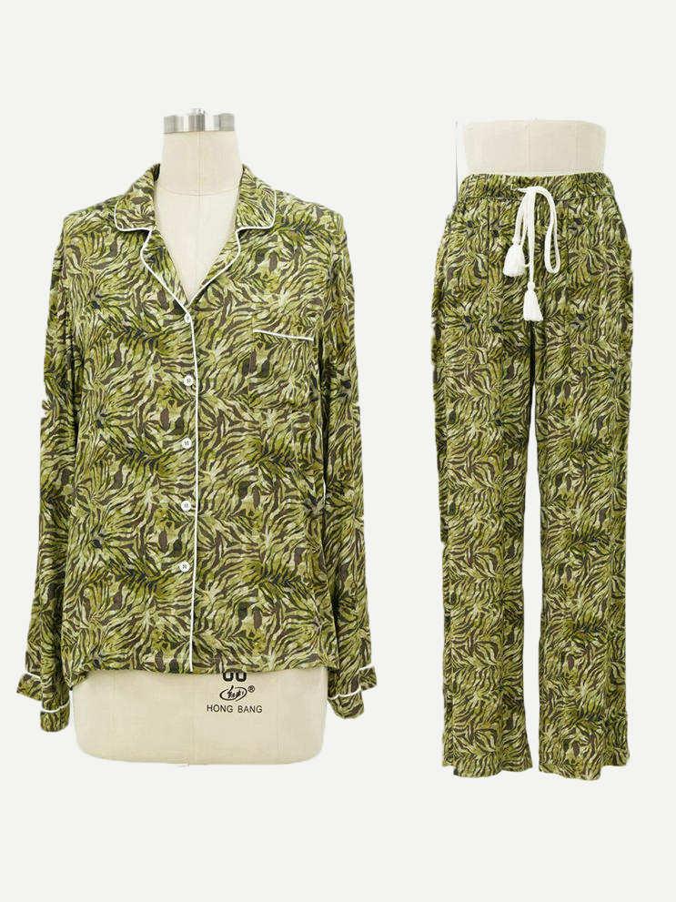 Manufacturer Women Long Pajamas Bamboo Sleepwear - Glamour Bamboo Pajamas