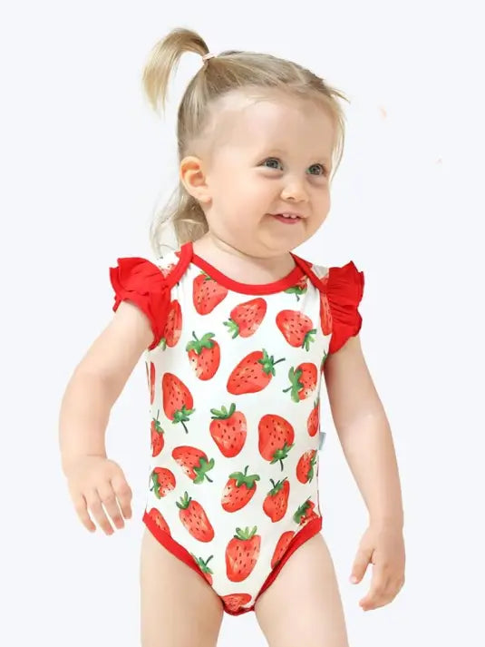 Custom Summer Stawberry Baby Girl Clothing Rompers Wholesale