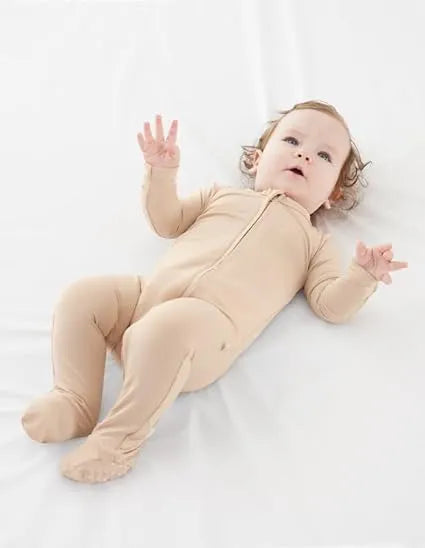 Bamboo Fibric Baby Newborn Zipper Footies Wholesale Bulk Buy