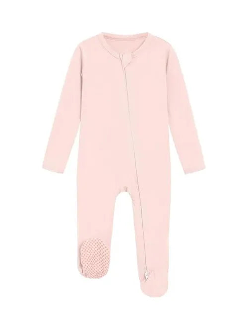 Blank Color Baby Zipper Newborn Footies Wholesale Supplier