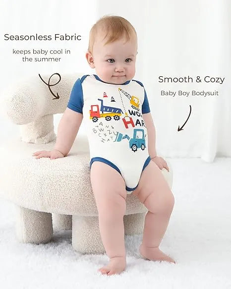 Wholesale Baby Boy Bodysuit Short Sleeve Jumpsuit Bamboo Romper