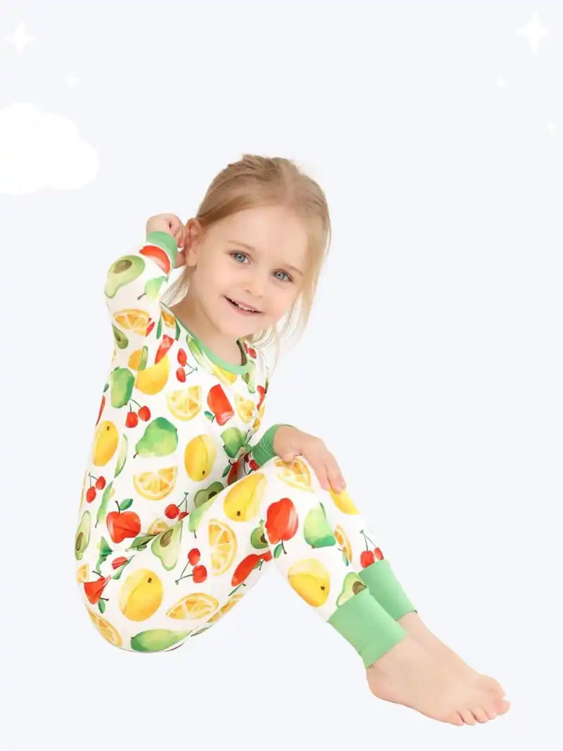 Custom Print Sleepwear | Fruit Kids Bamboo Pajamas Manufacturer