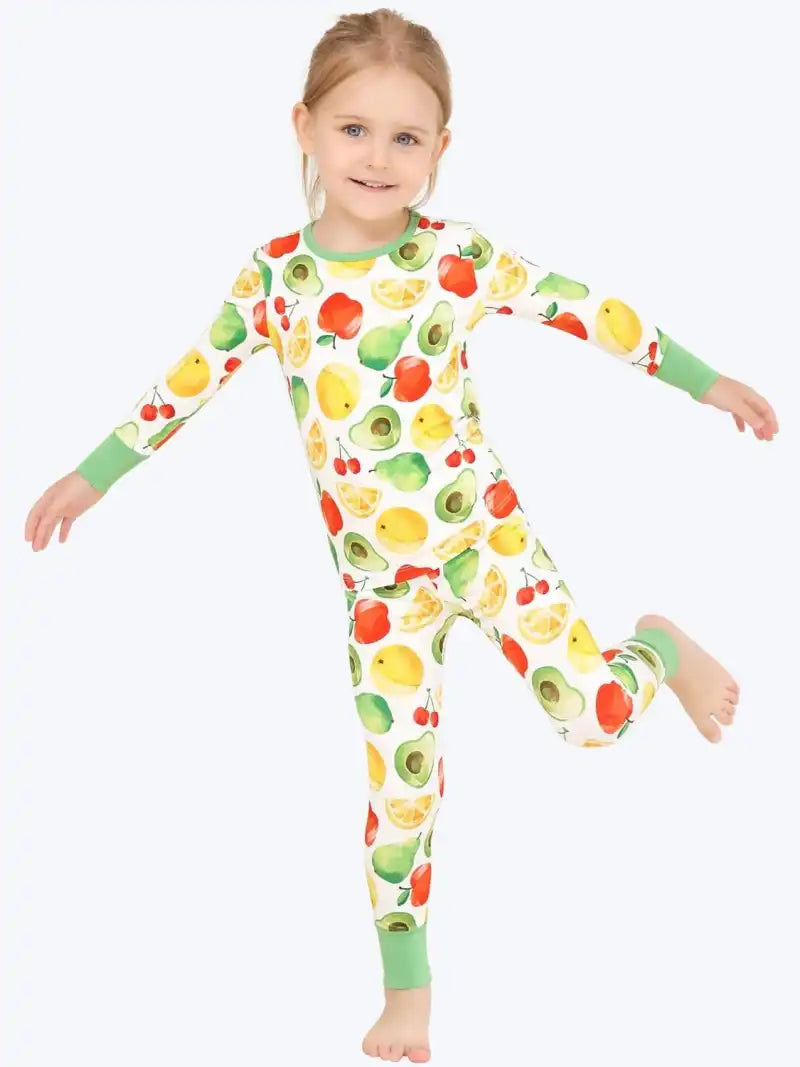 Custom Print Sleepwear | Fruit Kids Bamboo Pajamas Manufacturer