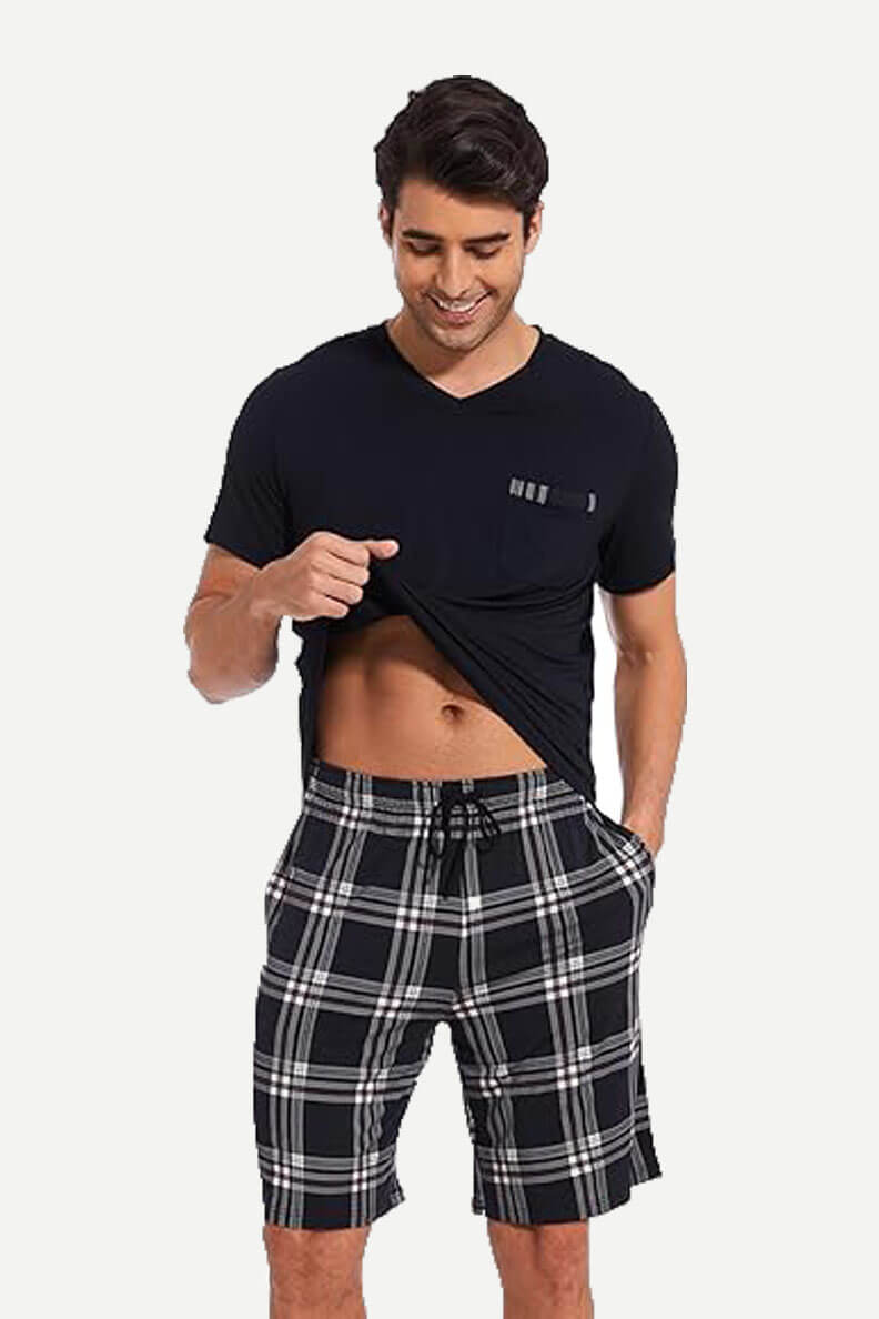 bulk bamboo short pajamas for men