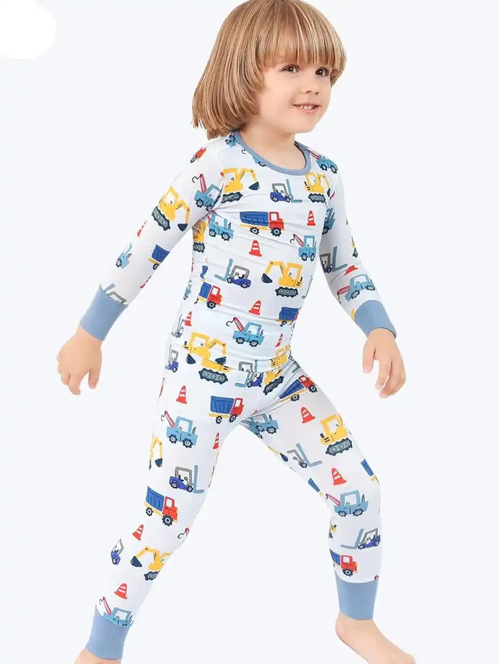 Wholesale Custom Kids Pajama Set Long Sleeves Pants Pjs