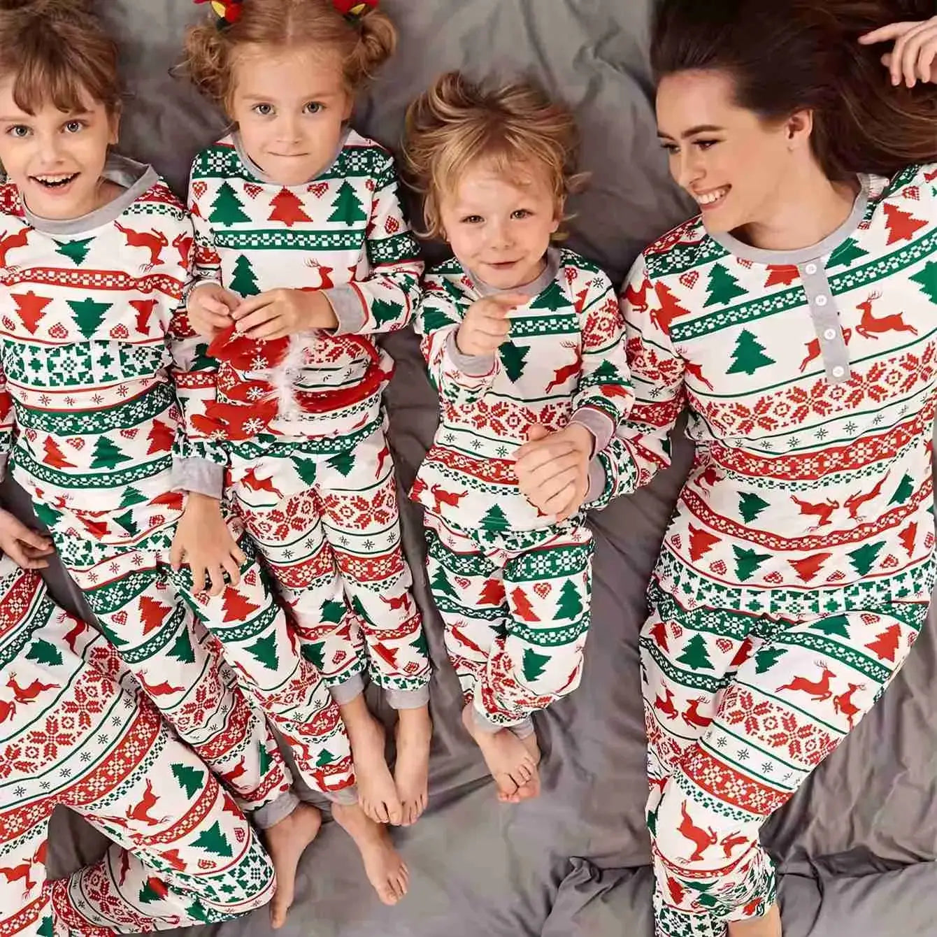 Pullover Long Winter Knit Bamboo Pyjamas Matching Christmas Pajamas Family