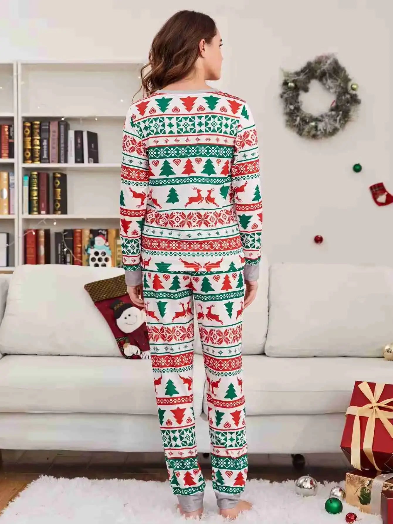 Pullover Long Winter Knit Bamboo Pyjamas Matching Christmas Pajamas Family