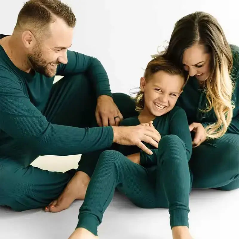 Blank Green Bamboo Pajamas Family Soft Sleepwear Bulk