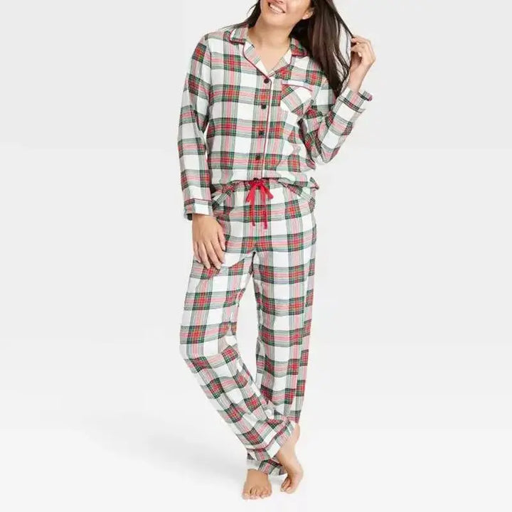 Tartan Plaid Couple Matching Pajamas Valentines Day Pajamas Set