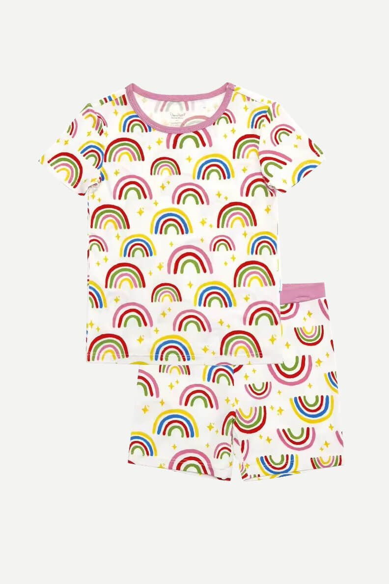 Custom Full Printed Short Sleeves And Shorts Sleepwear For Kids