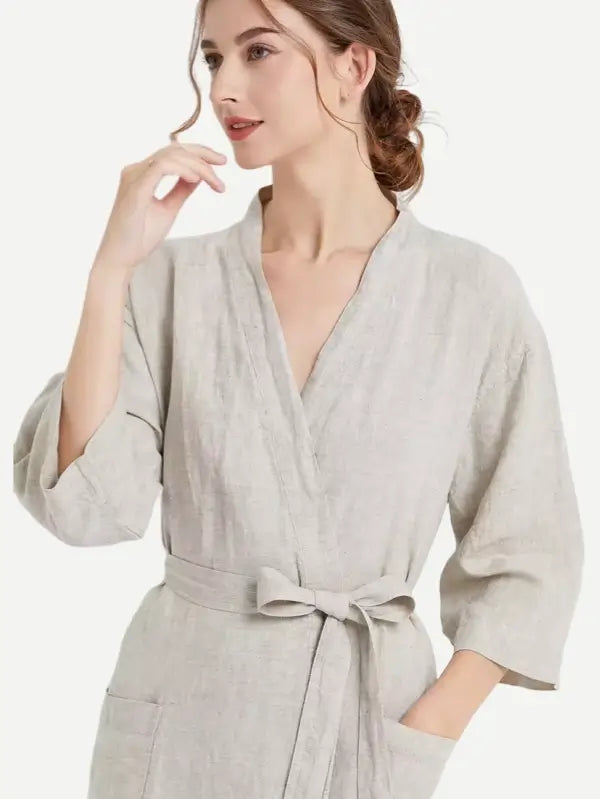 women linen robe wholesale supplier