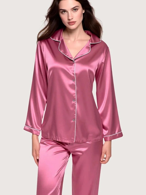 Women’s satin pajama set supplier for bulk orders