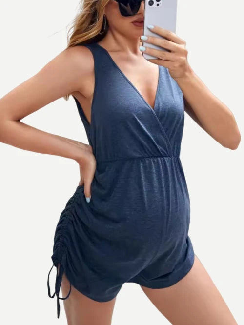 Maternity Onesie Summer Sleeveless Short Pregnant Sleepwear