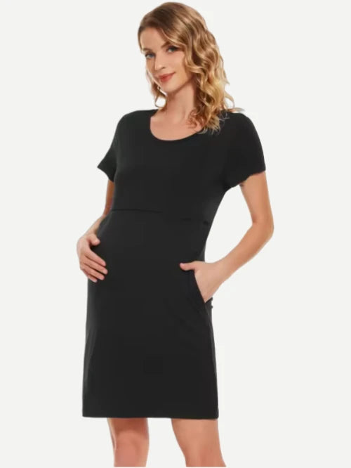 Short Sleeve Pregnant Woman Clothes Custom Maternity Dresses