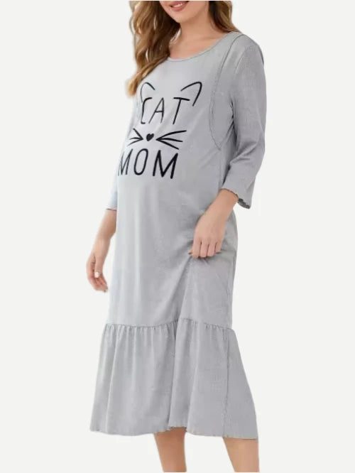 Custom Casual Pregnant Clothes Maternity Dresses Oversize Women's Nightgown