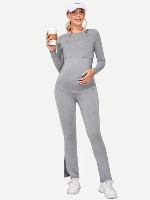 Custom Maternity Wear Ruched Side Nursing Pajamas