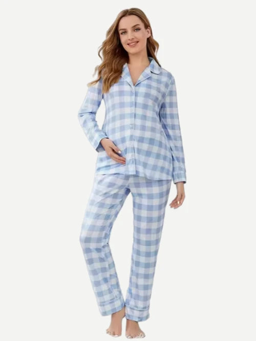 Maternity Pajamas Buffalo Plaid Print Wholesale Clothes