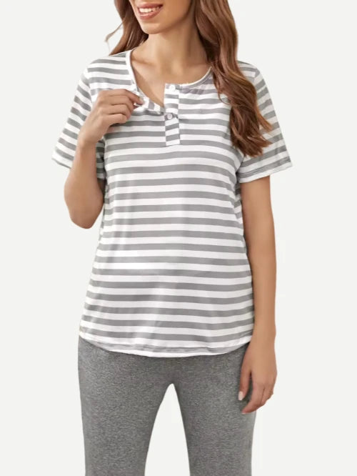 Striped T-shirts And Pants Loungewear Sets Pregnancy Clothes Factory 