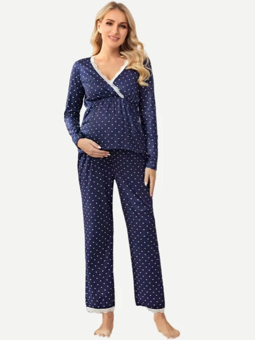 Long Sleeve Nursing Breastfeeding Maternity Clothes Pajama