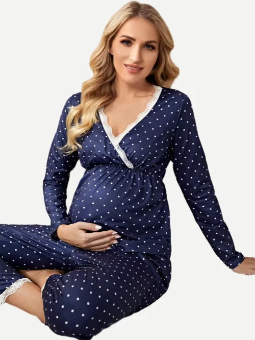 Long Sleeve Nursing Breastfeeding Maternity Clothes Pajama