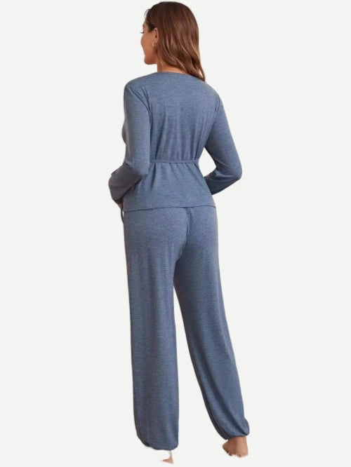 Bamboo Pregnant Clothes Knot Side Warp Adjustable Waist Lounge Wear