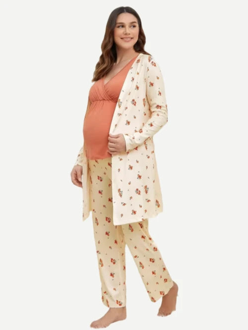 Custom New Designer Women Maternity 3 Pcs Robe Wear