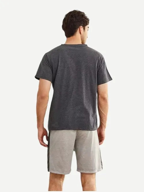 Wholesale Mens Pocket Front Tee Shorts Mans Cotton Pajama Loungewear