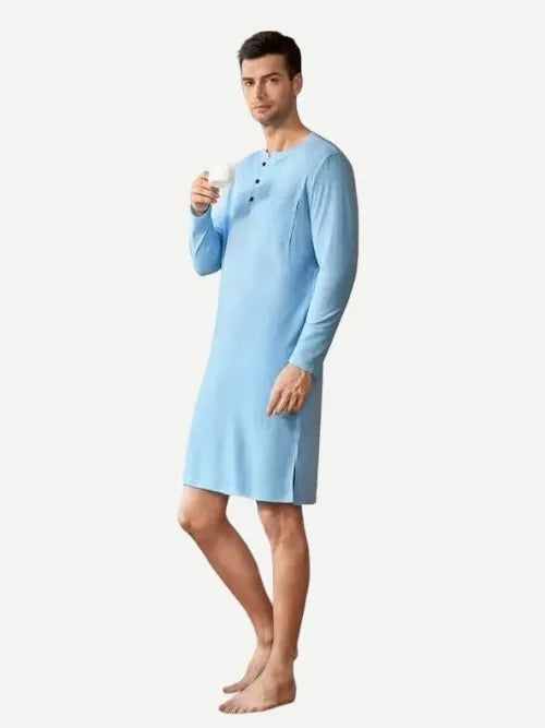 Custom Men's Nightgowns Knit Modal Sleep Nightgown Bamboo Night Wear