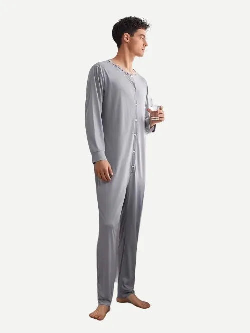 Men's Grey Onesie Jumpsuits Mens Loungewear Bulk Sale