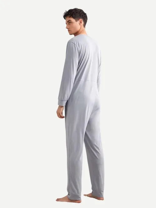 Men's Grey Onesie Jumpsuits Mens Loungewear Bulk Sale