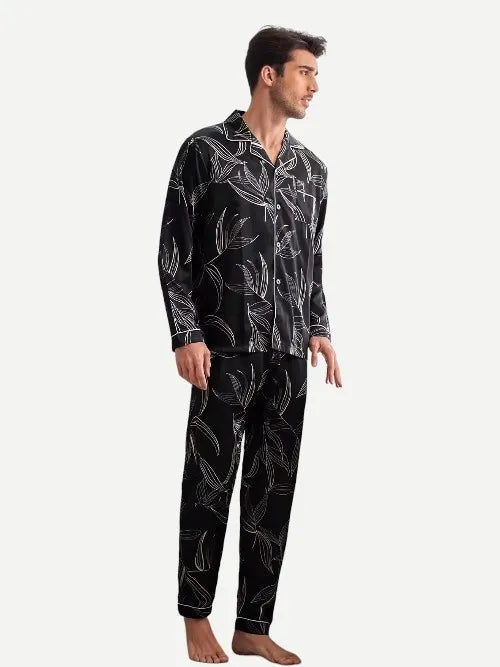 Custom Print Luxury Men's Sleepwear Pyjama Cotton Modal Men Pajamas Sets