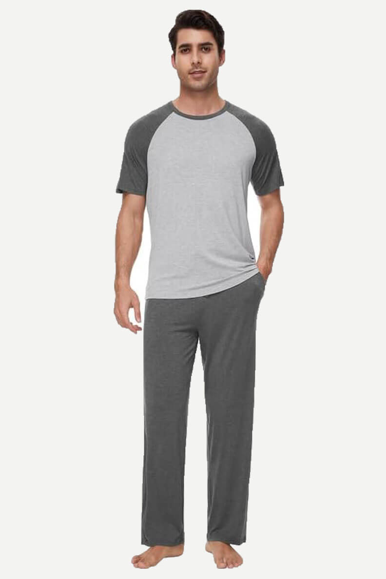 Custom Short Sleeves Long Pants For Mens Sleepwear Supplier