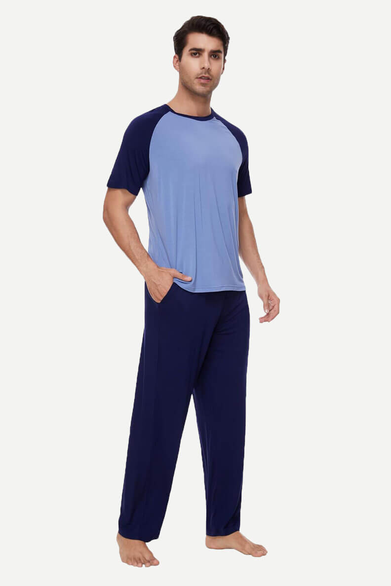 Custom Short Sleeves Long Pants For Mens Sleepwear Supplier